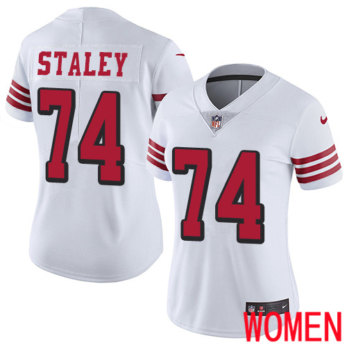 San Francisco 49ers Limited White Women Joe Staley NFL Jersey #74 Rush Vapor Untouchable->women nfl jersey->Women Jersey